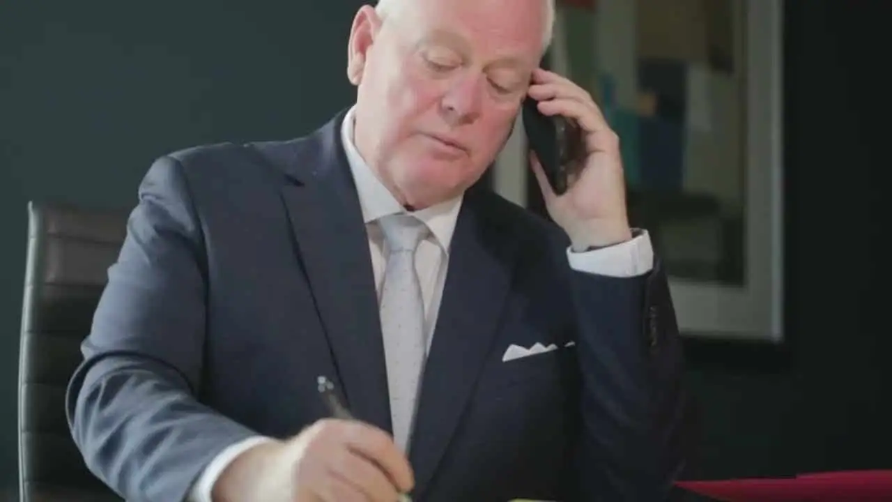 Michael Murphy taking a client call at his desk